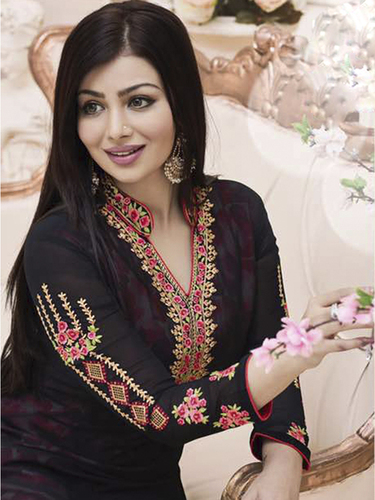 Nagina Vol-1 - Faux Georgette Top, Santoon Bottom, Nazneen Dupatta | Anti-Wrinkle, Breathable, Full Sleeves, Embroidered Print Design