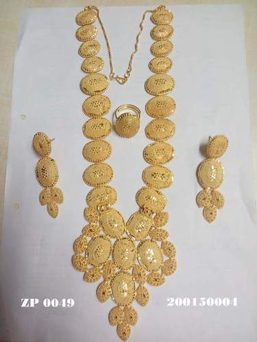 Golden African Style Long Necklace Set