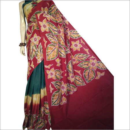 Printed Sarees - Georgette 5.5 Meters x 1.2 Meters Red with Floral Print | Comfortable Wear Elegant Style Unique Design Vibrant Prints