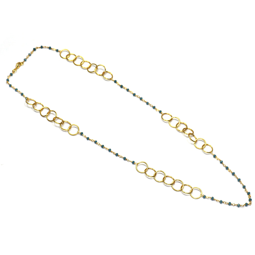 Green Onyx 925 Solid Sterling Sliver Beaded Necklace Jewelry