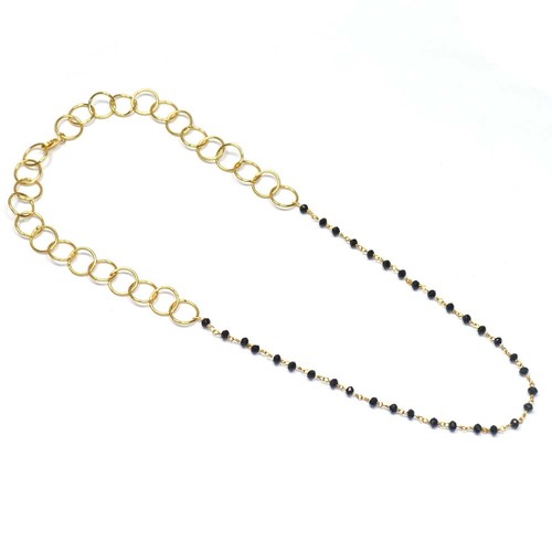 Black Onyx 925 Sterling Silver Beaded Necklace - 4-6 mm Beads 18-24 Inches Black Lobster Clasp | Elegant Design Durable Stylish