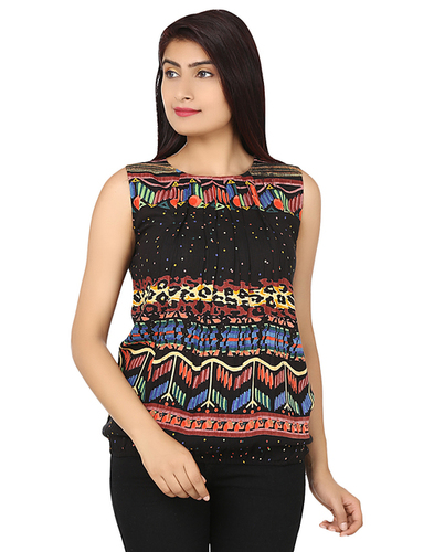 Multi-Blk Ladies Top