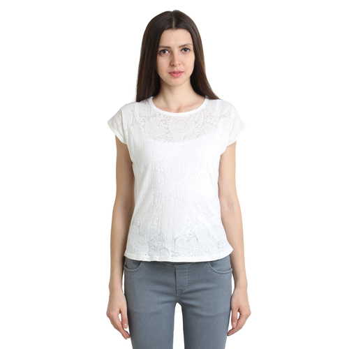 Ladies Top - Cotton, S-XL, White | Soft Fabric, Stylish Design, Comfortable Fit, Versatile Style, Machine Wash