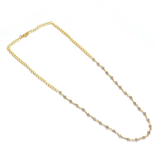 Labradorite 925 Solid Sterling Sliver Beaded Necklace Jewelry