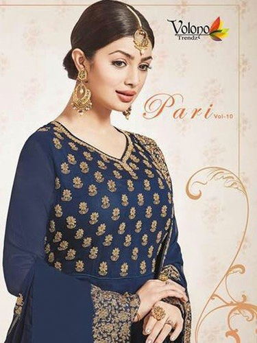 Georgette Kurti - Multi Color, Full Sleeves, Embroidered Design | Anti-Wrinkle, Breathable, Quick Dry, All Season Wear