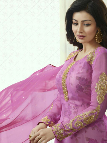 Embroidery Salwar Suit - Faux Georgette Material, Full Sleeves, Customized Size | Breathable, Quick Dry, Washable