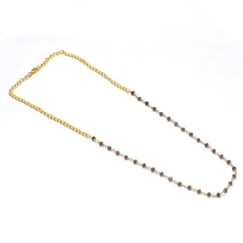Amethyst 925 Sterling Sliver Beaded Necklace