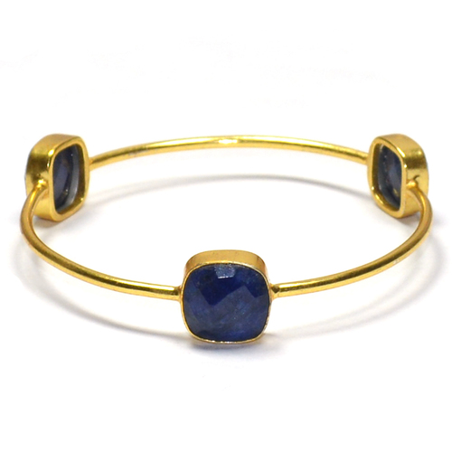 Blue Sapphire 925 Sterling Sliver Bangle Jewelry