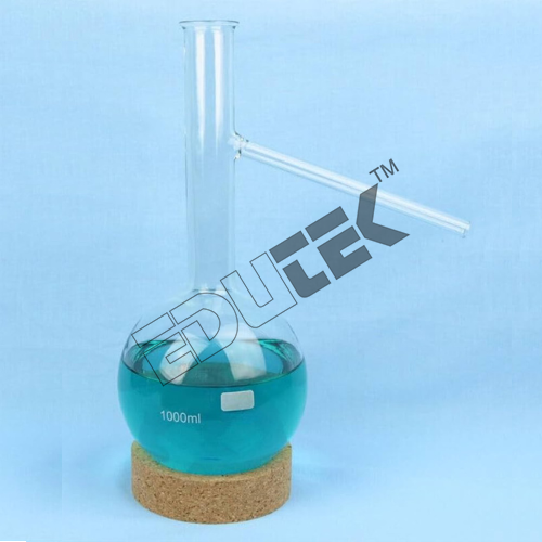 Distillation Flask - Borosilicate Glass, 2000ml Capacity with Side Arm at 75Â° Angle, Quick Fit Joint Size 24/29, Clear | ISO 4796-1 Compliant