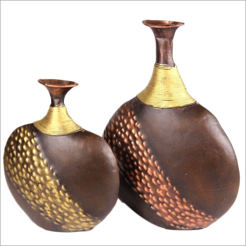 Malik Design Copper Black Iron Surai Flower Vase