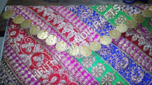 Coin Clutch Bag - Cotton Fabric, Multi Color with Embroidery Design | Clutch Handles and Button Closure