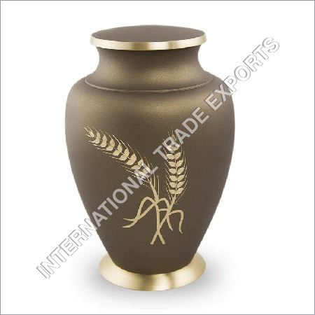 Brass Aria Rustic Urn - Heavy Duty Brass, 10x3 Inches, Rustic Brown | Aesthetic Look, Durable Finish, Leak-Free Design, Corrosion Resistant