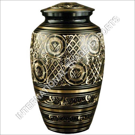 Carving Brass Urns Classic Black Engraved