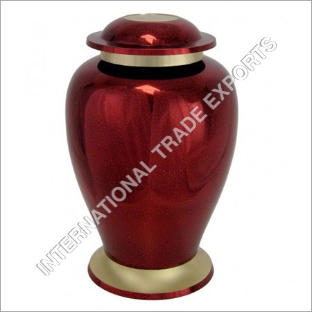 Painting Red Mirror Brass Urn