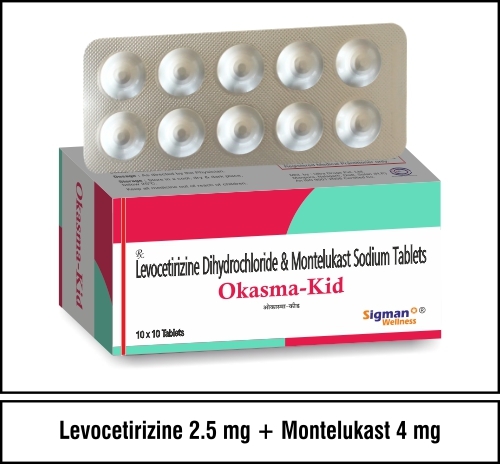 Levocetirizine 2.5mg + Montelukast  4mg