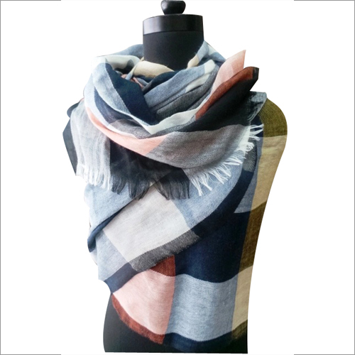 Printed Wool Check Scarves