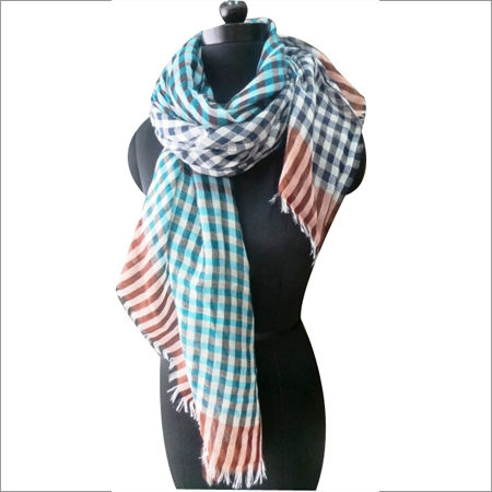 Wool Self Check Scarves