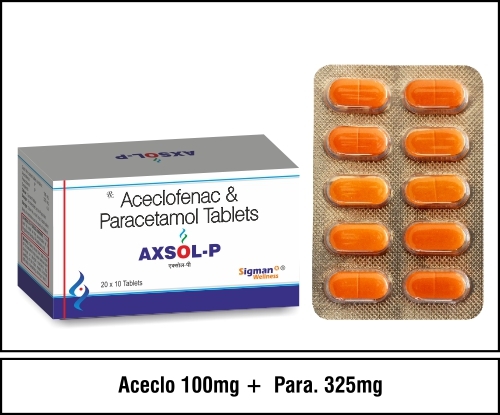 Aceclofenac 100mg. + Paracetamol  325mg.