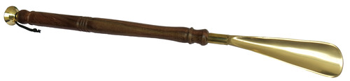 Brass Shoe Horn With Wooden Handle