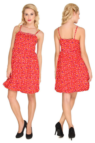 Heart Print Strap Dress