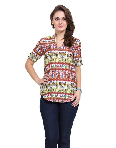 Multicolor 3/4th Sleeve Ladies Top