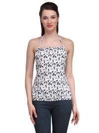 Halter Backless Top - Cotton Blend, Sizes S-xxl, White | Stylish Design, Comfortable Fit, Versatile Style