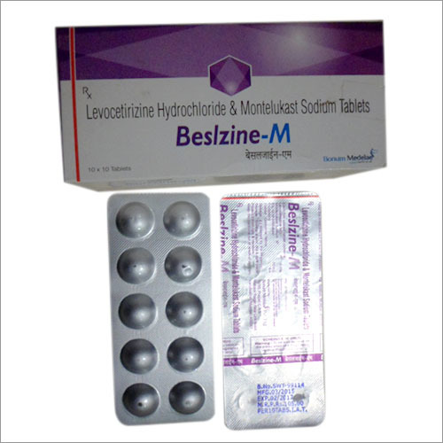 Levocetirizine Hydrochloride Montelukast Sodium - White Tablets, 10 Count | Allergy Relief, Asthma Control, Combination Therapy