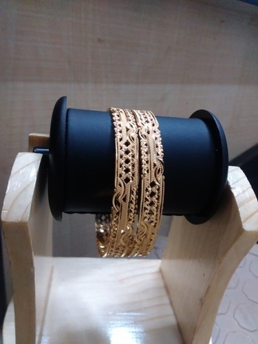 Gold Plated Machine Bangles - Copper Base, 24ct Gold, 1 Gram | Elegant Durable Versatile Fashion Accessory