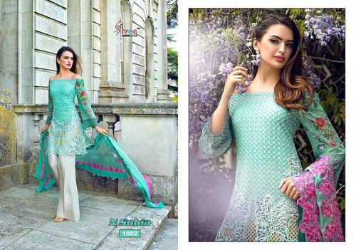Georgette Salwar Kameez - Soft Georgette, Sea Green, Embroidered | Elegant Design, Comfortable Wear, Party Wear