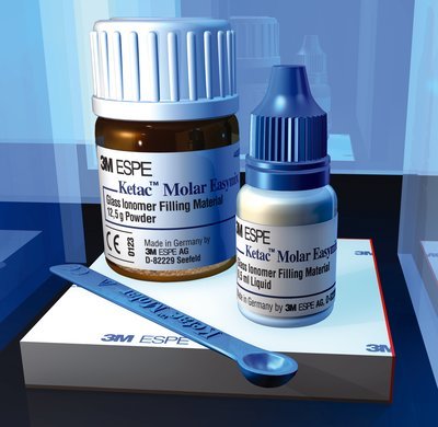 Ketac Molar - Glass Ionomer Powder, Off-White, Bottle Dispenser | Fast Setting, Bulk Fill, Durable Posterior Restorative