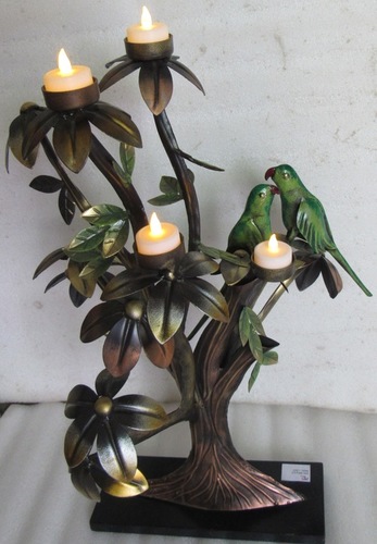 Home Decor Bird and Tree Candle Showpiece