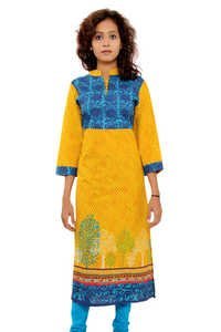 Yellow Ladies Short Kurti