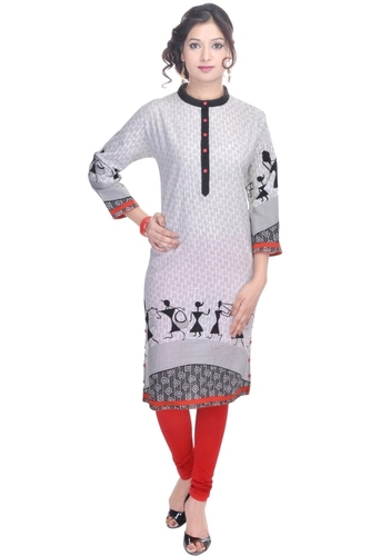 White Fancy Rayon Kurtis