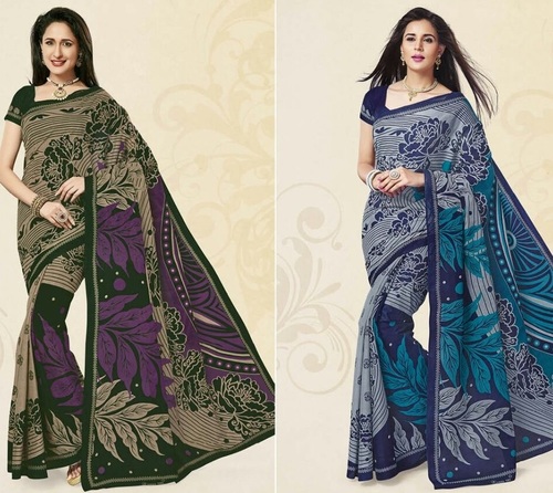 Cotton Saree - Floral Print Design | Elegant Indian Style Fabric