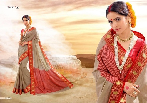 Plain Cotton Silk Saree