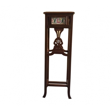 Teak-Wood-Antique-Flower-Stand-Brown-By-White