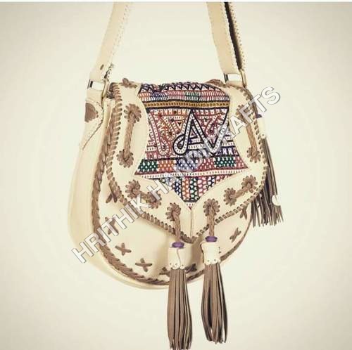 Cream Banjara Leather Bag