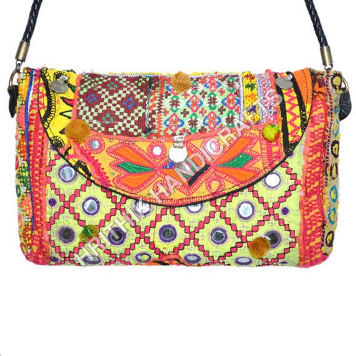 Ethnic Banjara Clutch Bag - Cotton Fabric, Multi Color Embroidery Design | Unique Handcrafted Accessory