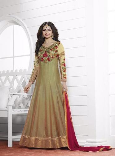 Green and Red Color Embroidery Salwar Suits