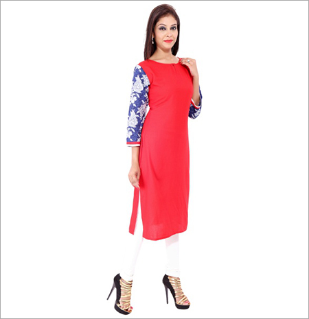 Floral Print Rayon Kurti