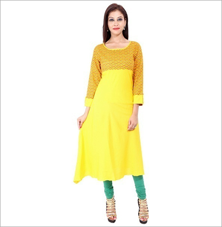 Yellow Rayon Kurti