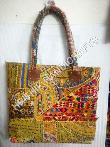 Cotton Fabric Yellow Banjara Bag