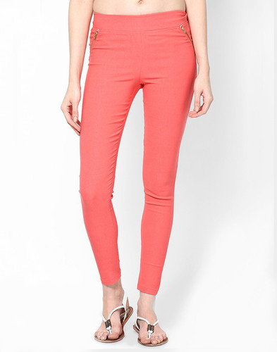 Ladies Jegging Solid Orange