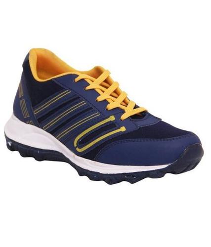 Men's Stylish Sports Shoes - Synthetic, Various Sizes, Navy Blue | Lightweight, Breathable Fabric, Durable Rubber Sole