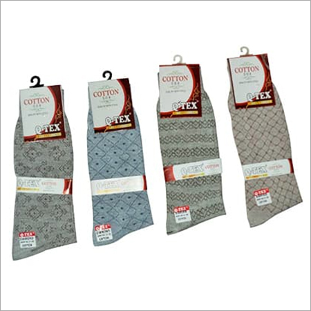 Blue And Grey Cotton Socks