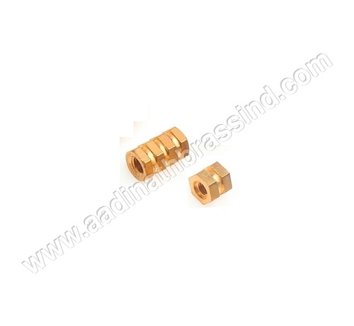 Brass Molding Hex Inserts - M3-M8 Thread, 4-10mm Hex Size, 5-20mm Length, Unplated | RoHS Compliant, Corrosion Resistant, Secure Fastening