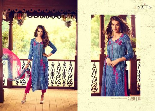 Sarag Zaffre Pure Cotton Satin Embriodary