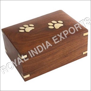 Paw Embossed Wood Urn Box By ROYAL INDIA EXPORTS