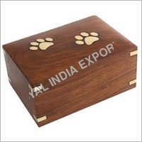 Paw Embossed Wood Urn Box