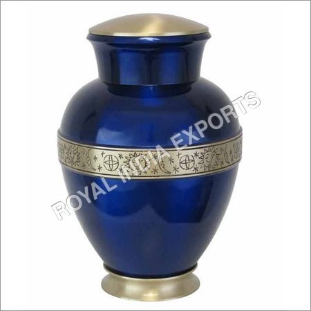 Blue Cremation Brass Urns